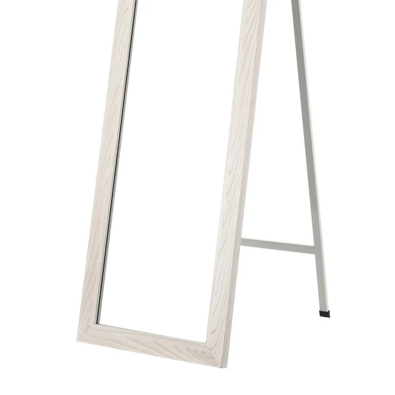 Espejo de pie de cuerpo entero con marco de madera blanco decapé 157x37 cm