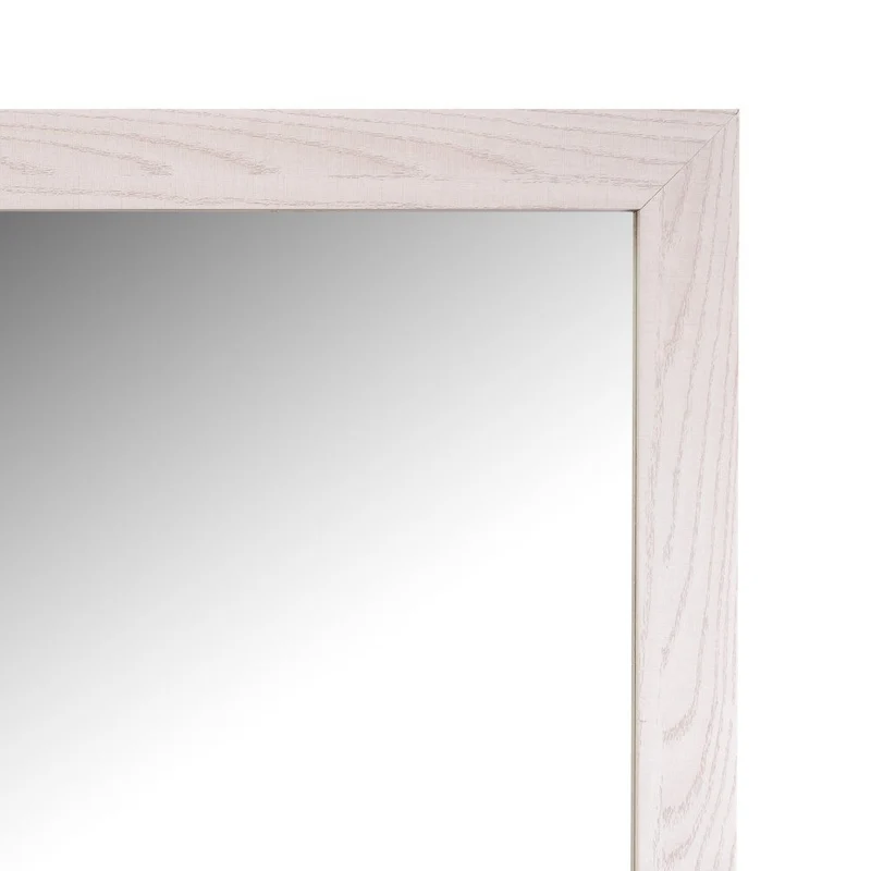 Espejo de pie de cuerpo entero con marco de madera blanco decapé 157x37 cm