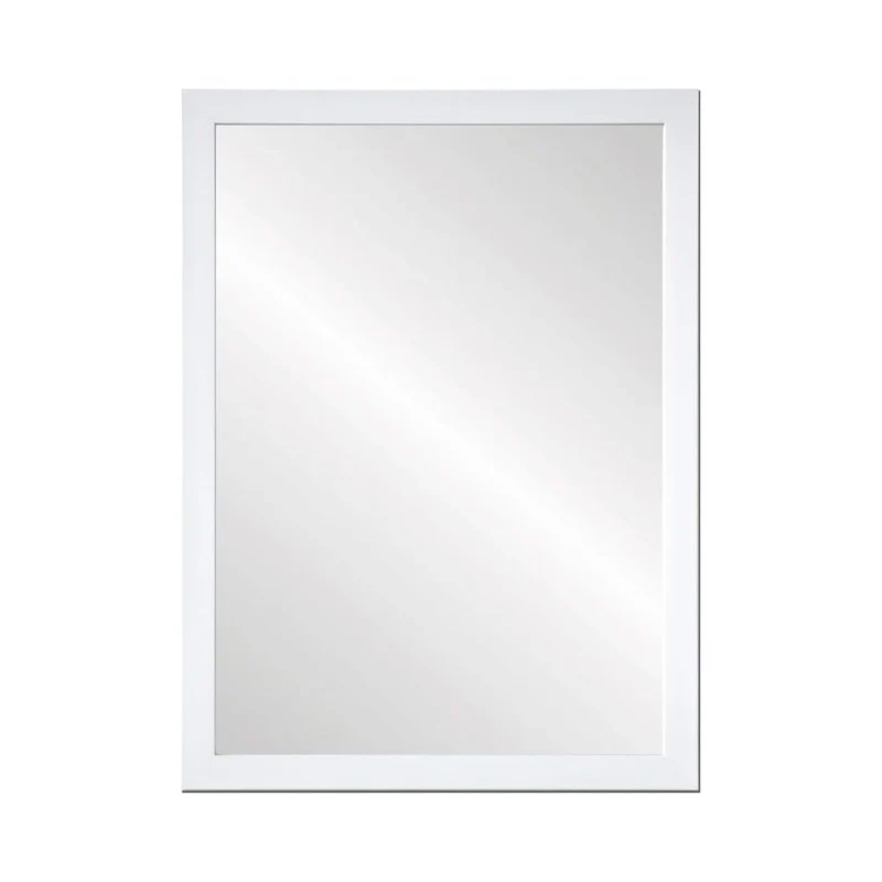 Espejo de pared rectangular con marco blanco de plástico de 76x56 cm
