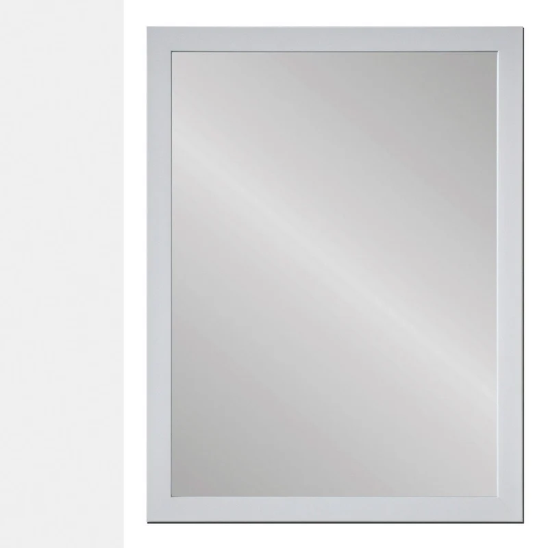 Espejo de pared rectangular con marco blanco de plástico de 76x56 cm