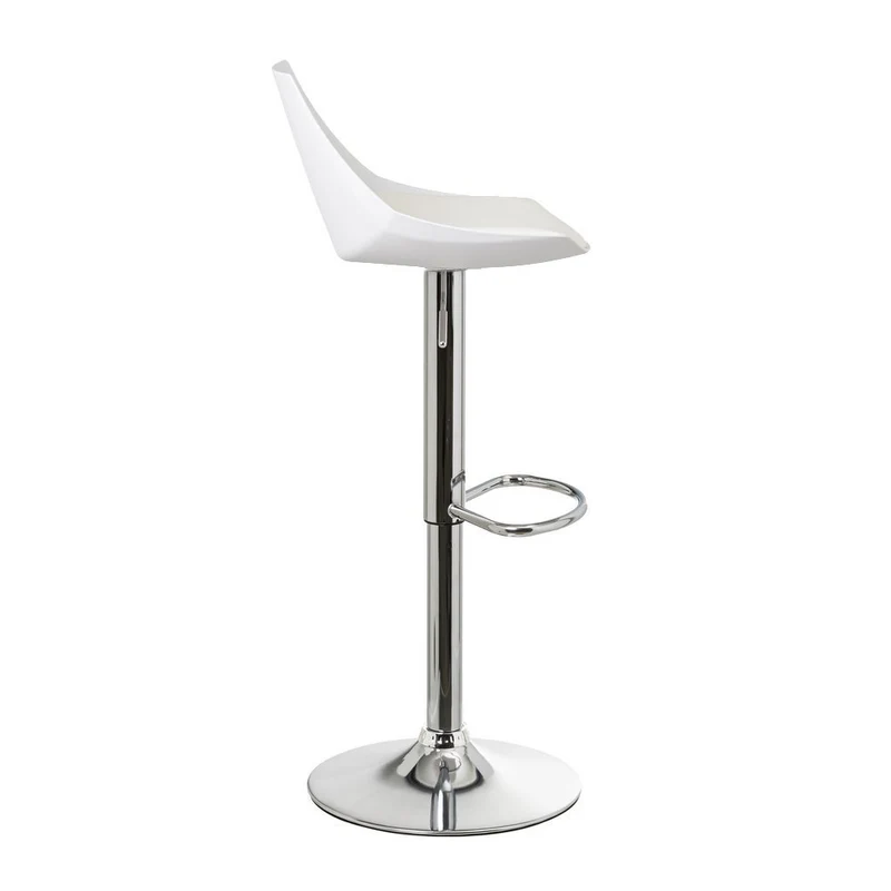 2 taburetes de cocina regulables en altura blanco y metal con respaldo alto