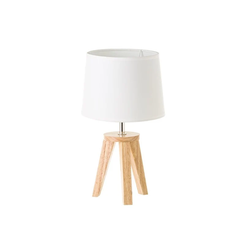 Lámpara de mesita nórdica de madera de roble beige de ø 19x33 cm
