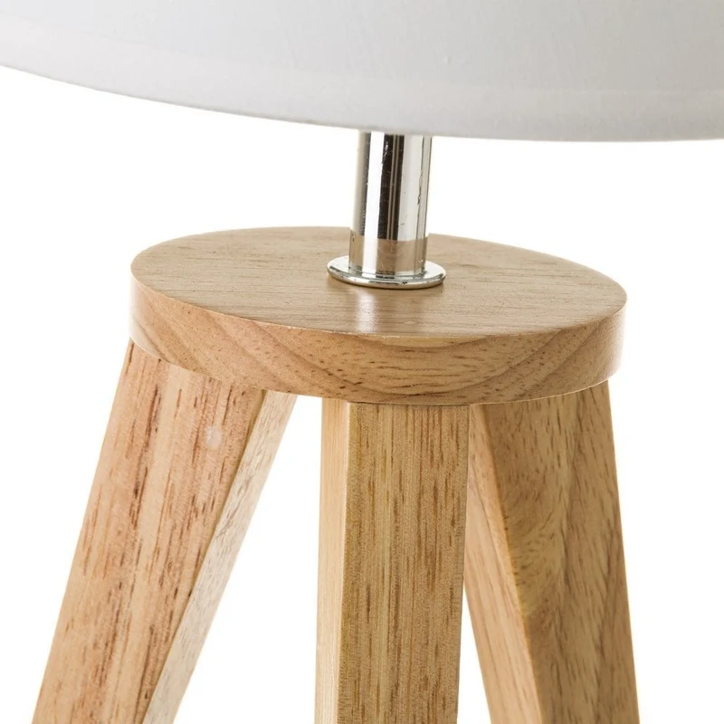 Lámpara de mesita nórdica de madera de roble beige de ø 19x33 cm