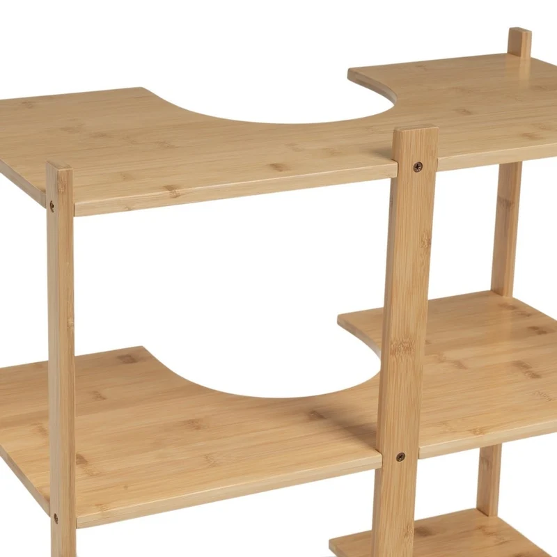 Mueble bajo lavabo de pedestal de bambú natural 60x30x60 cm para baño