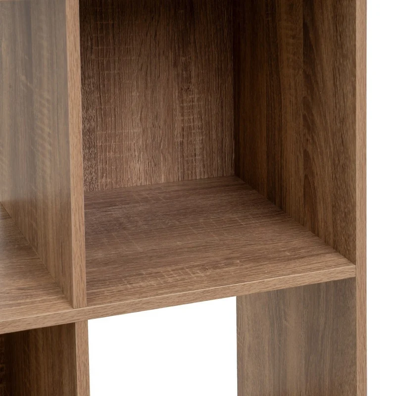 Estantería Cubo con 8 huecos de laminado color roble de 120x60x30 cm