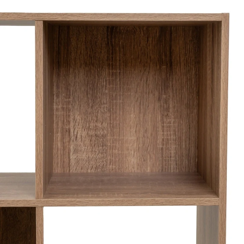 Estantería Cubo con 8 huecos de laminado color roble de 120x60x30 cm