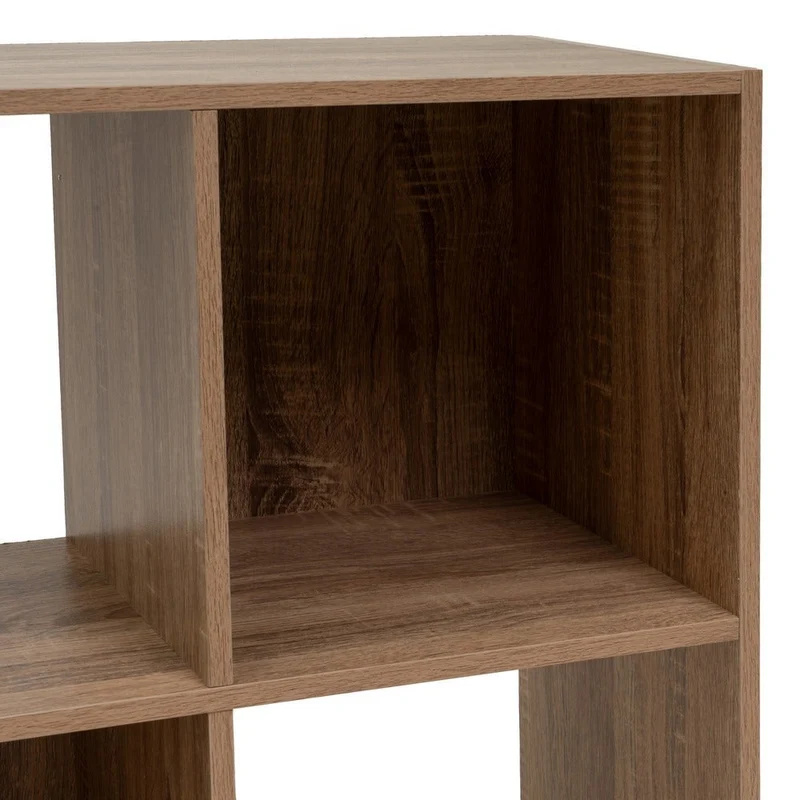 Estantería Cubo con 4 huecos de laminado color roble de 62x60x30 cm