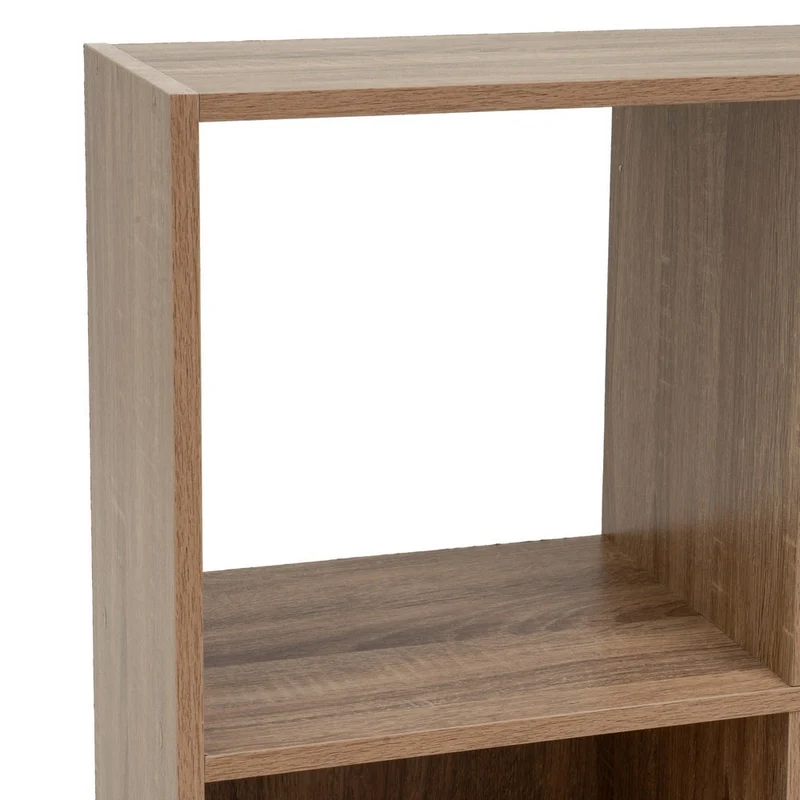 Estantería Cubo con 4 huecos de laminado color roble de 62x60x30 cm
