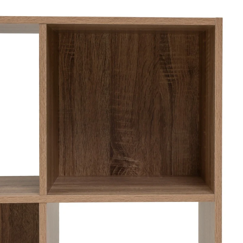 Estantería Cubo con 4 huecos de laminado color roble de 62x60x30 cm