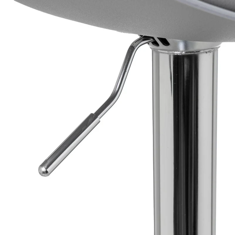 2 taburetes de cocina regulables en altura gris y metal con respaldo alto