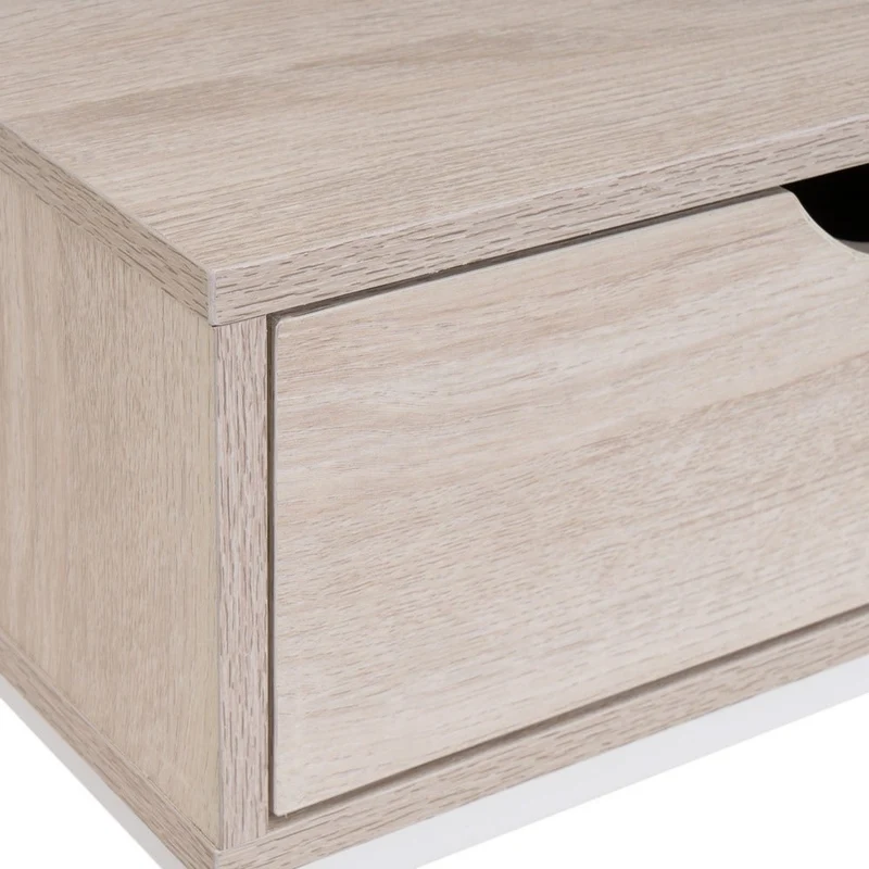 Consola recibidor Urban 2 cajones de metal y madera blanco de 80x30x75 cm