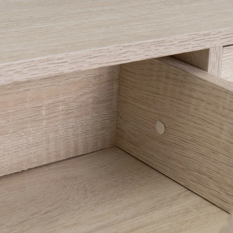 Consola recibidor Urban 2 cajones de metal y madera blanco de 80x30x75 cm