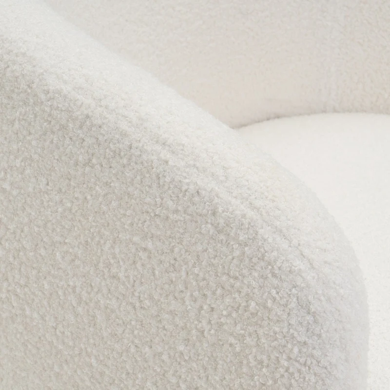 Sillón giratorio regulable en altura, tapizado de borreguito color blanco