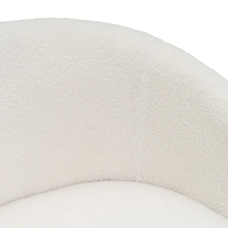 Sillón giratorio regulable en altura, tapizado de borreguito color blanco