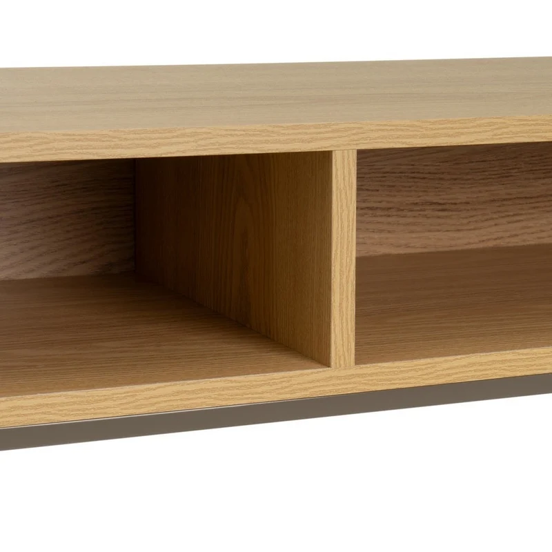 Consola recibidor Urban de metal gris y madera beige de 80x30x75 cm