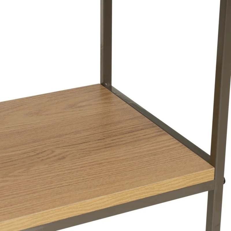 Consola recibidor Urban de metal gris y madera beige de 80x30x75 cm