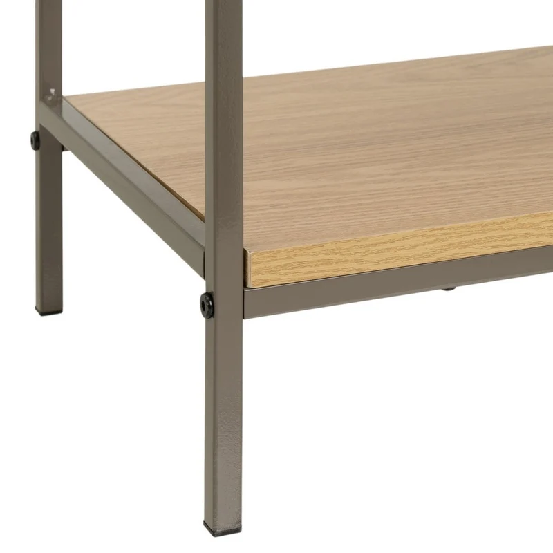Consola recibidor Urban de metal gris y madera beige de 80x30x75 cm