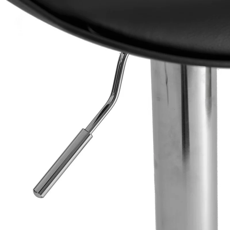 2 taburetes de cocina regulables en altura negro y metal con respaldo alto
