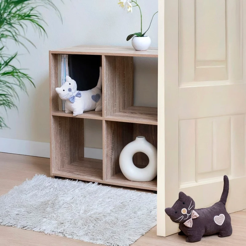 Set de 2 topes de puerta con forma de gatos beige y marrón de 27 cm y 14 kg