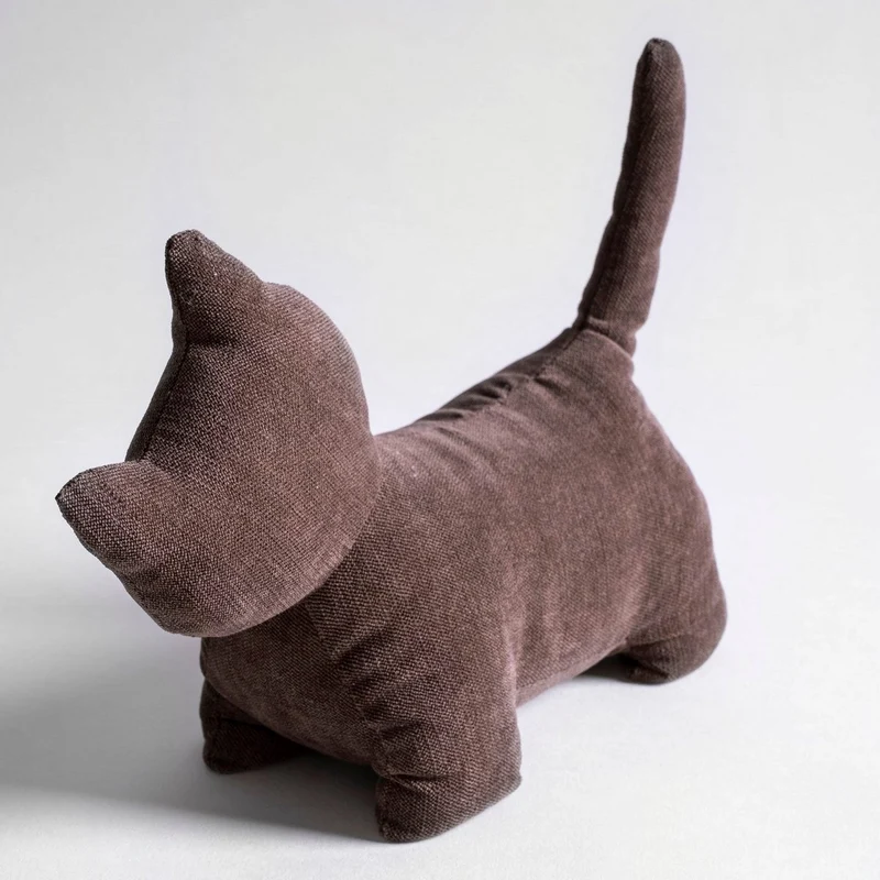 Set de 2 topes de puerta con forma de gatos beige y marrón de 27 cm y 14 kg