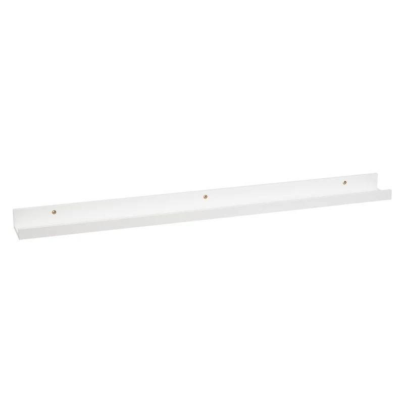 4 estantes flotantes de pared de madera blanca de 100x9,5x5 cm
