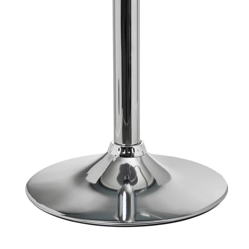 Taburete de cocina regulable en altura blanco y metal con respaldo alto