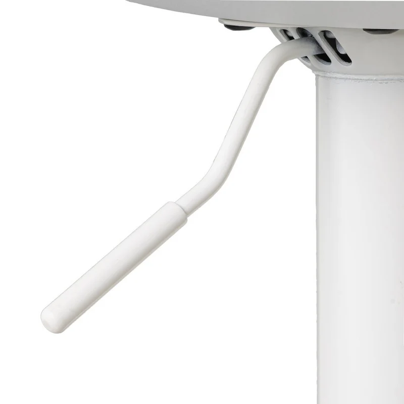 Taburete alto de cocina regulable en altura blanco con respaldo alto