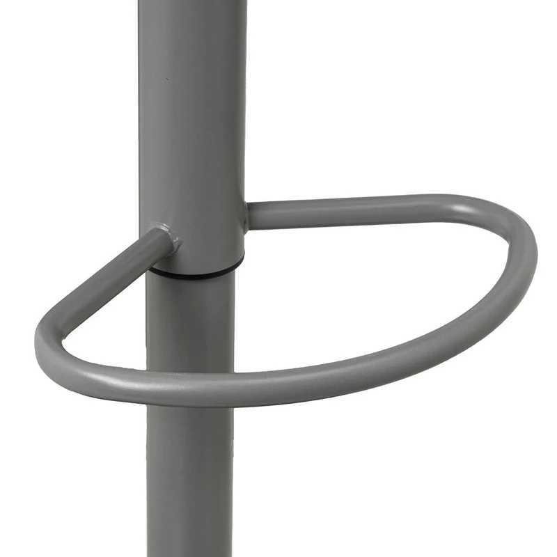Taburete alto de cocina regulable en altura gris con respaldo alto