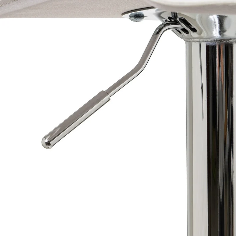 Taburete alto de cocina regulable en altura blanco cuadrado sin respaldo