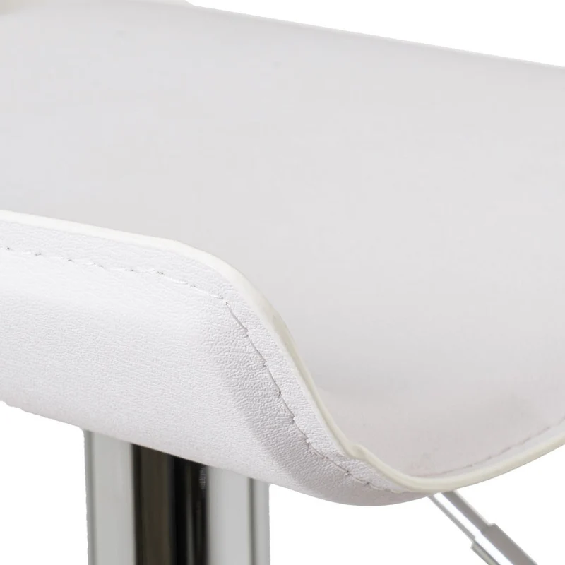 Taburete alto de cocina regulable en altura blanco cuadrado sin respaldo