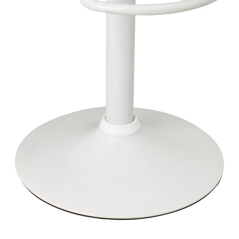 Taburete alto de cocina regulable en altura blanco con respaldo bajo