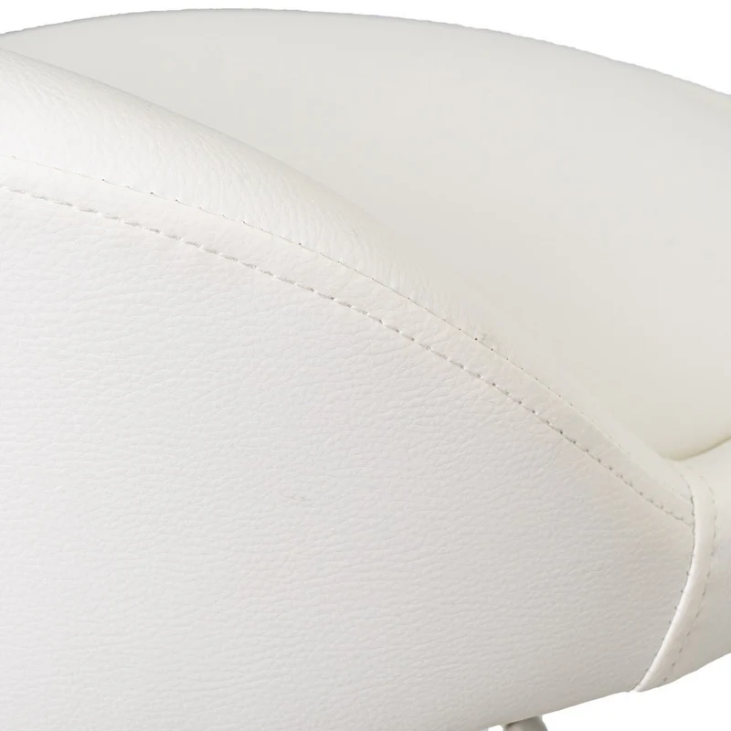 Taburete alto de cocina regulable en altura blanco con respaldo bajo