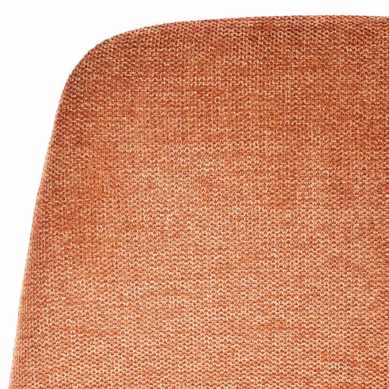 4 sillas de comedor Lina rojo teja tapizadas con patas metálicas negras