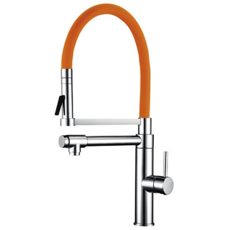 Monomando fregadero vertical pilot con caño | Naranja