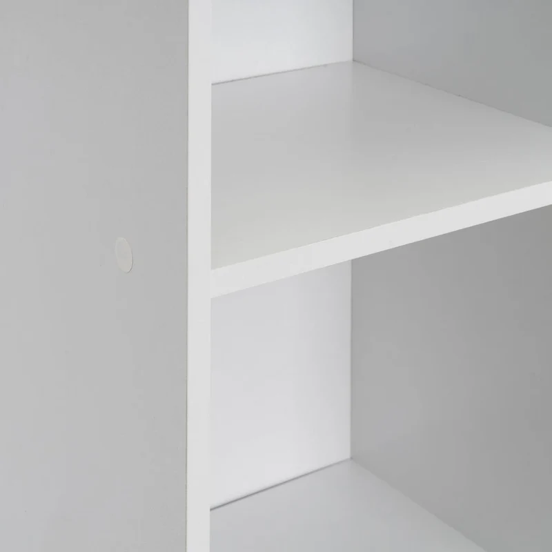 Estantería Cubo con 2 baldas de madera laminada blanca de 54x30x24 cm
