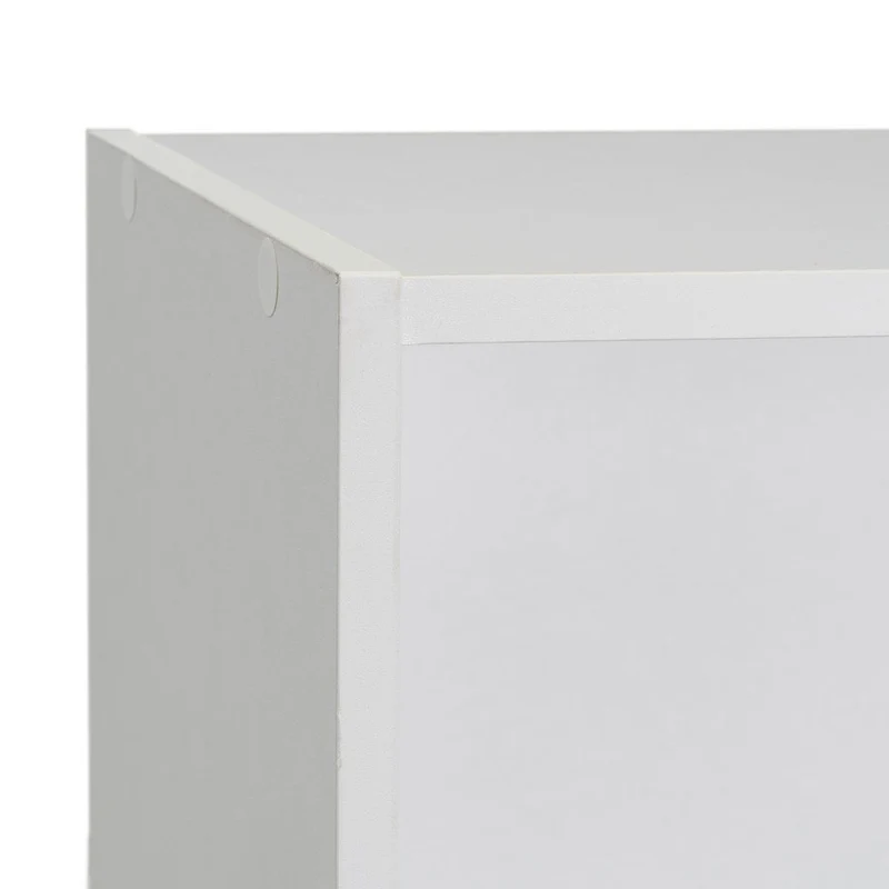 Estantería Cubo con 2 baldas de madera laminada blanca de 54x30x24 cm