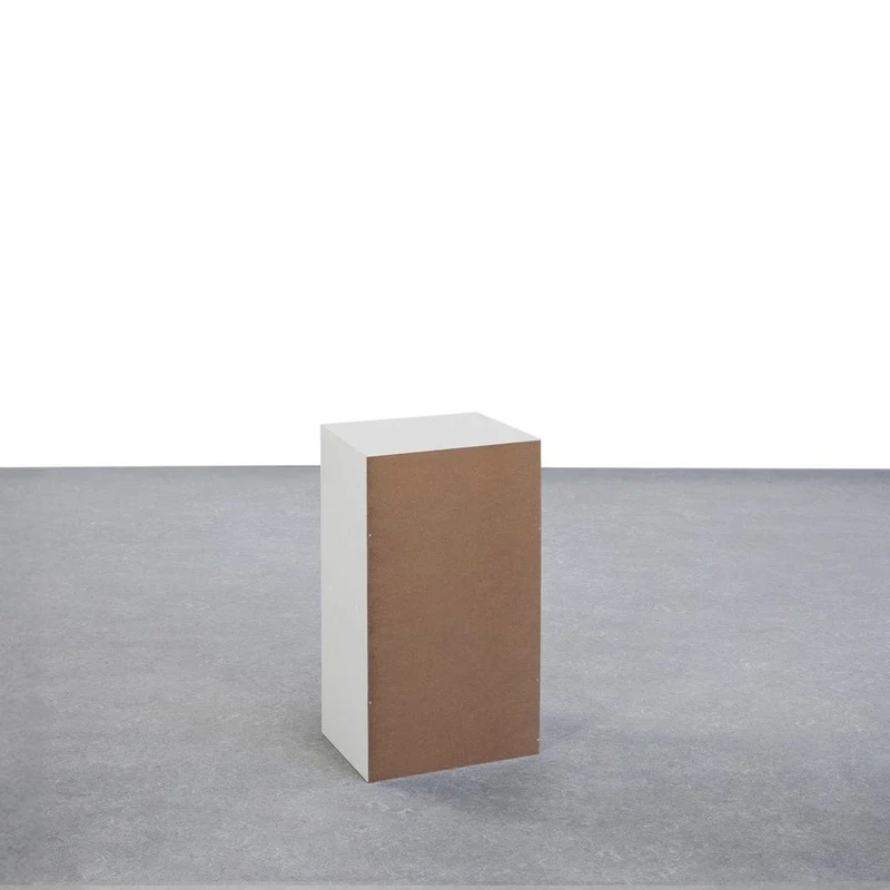 Estantería Cubo con 2 baldas de madera laminada blanca de 54x30x24 cm