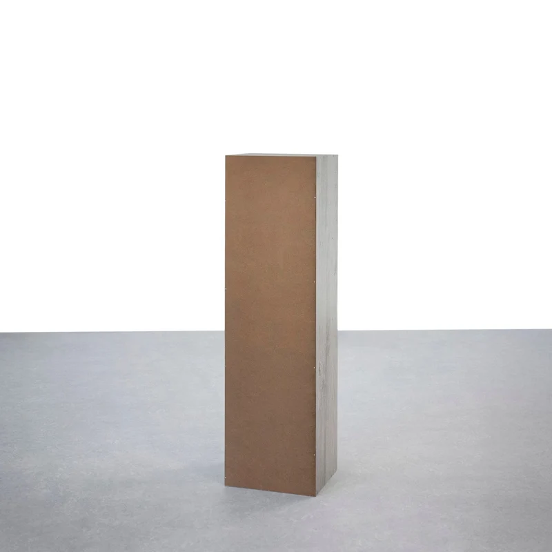 Estantería Cubo con 4 baldas de madera laminada color gris de 106x30x24 cm