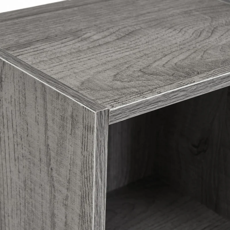 Estantería Cubo con 5 baldas de madera laminada color gris de 132x30x24 cm