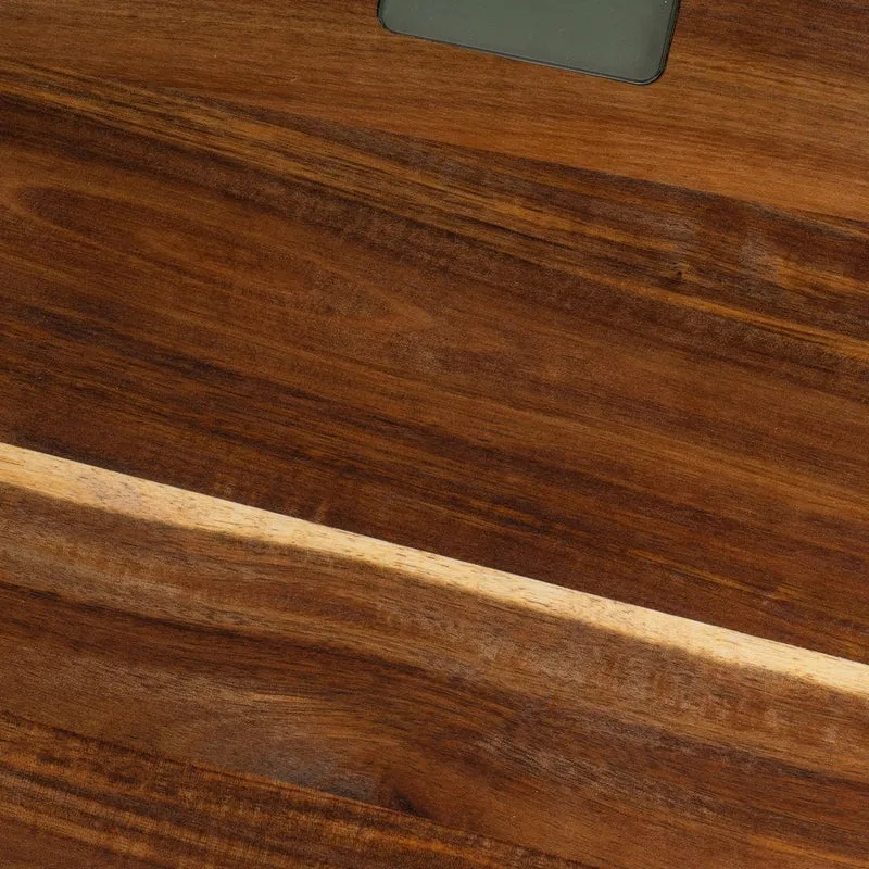 Báscula de baño de madera de acacia con pantalla lcd de 28x28 cm