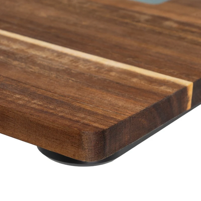 Báscula de baño de madera de acacia con pantalla lcd de 28x28 cm
