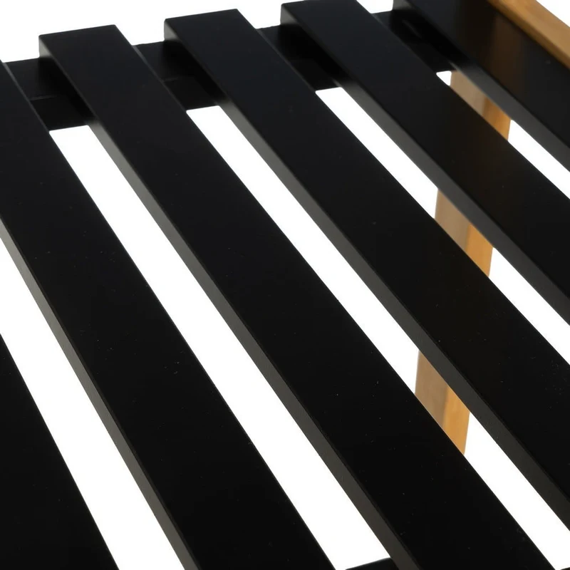 Estantería de bambú y tablero lacado negro con 4 baldas, de 34x33x110 cm