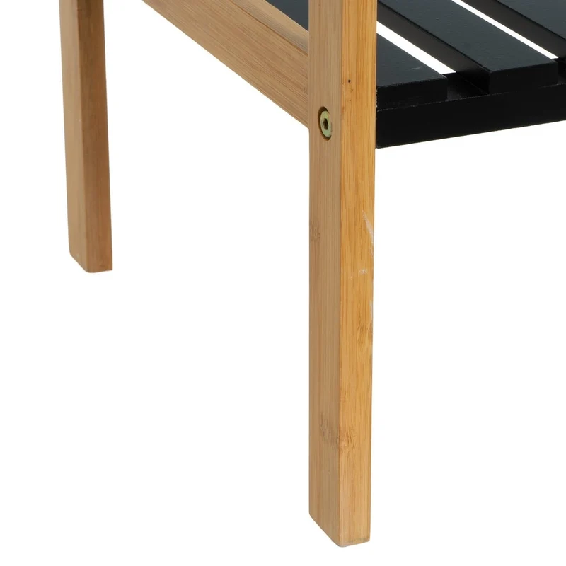 Estantería de bambú y tablero lacado negro con 5 baldas de 34x33x140 cm