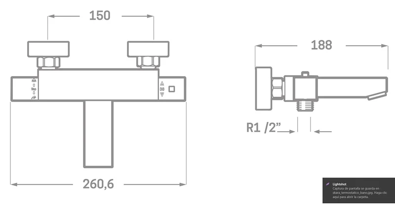 Termostática de baño Skara
