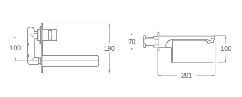 Omnia Grifo de Baño Monomando Empotrado de Fácil Instalación | Grifo de Lavabo Empotrable para Baño con Mezclador | Color Cromo