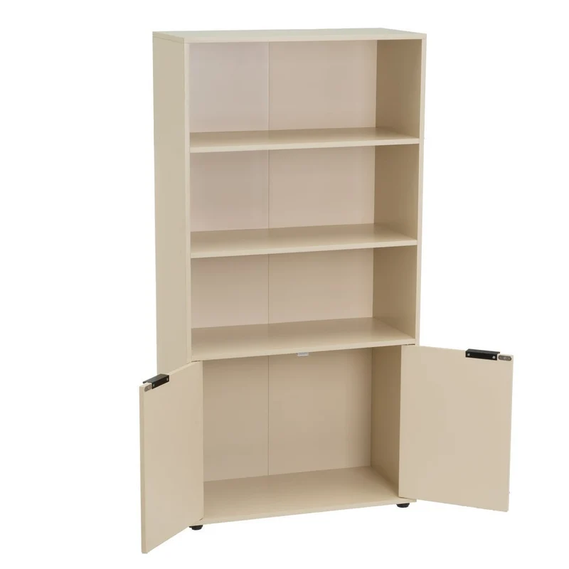 Estantería Mei con 2 puertas beige de 59x29x119 cm en tablero laminado hpl