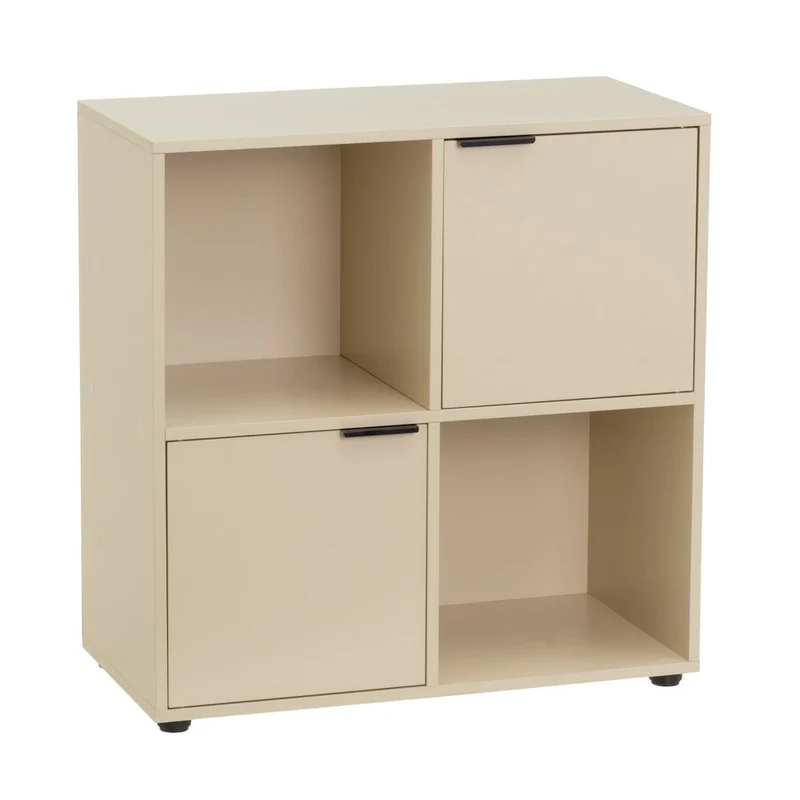 Estantería Mei con 2 puertas beige de 60x30x62 cm en tablero laminado hpl