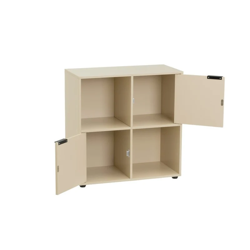 Estantería Mei con 2 puertas beige de 60x30x62 cm en tablero laminado hpl