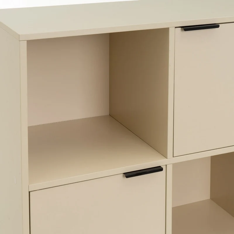 Estantería Mei con 2 puertas beige de 60x30x62 cm en tablero laminado hpl
