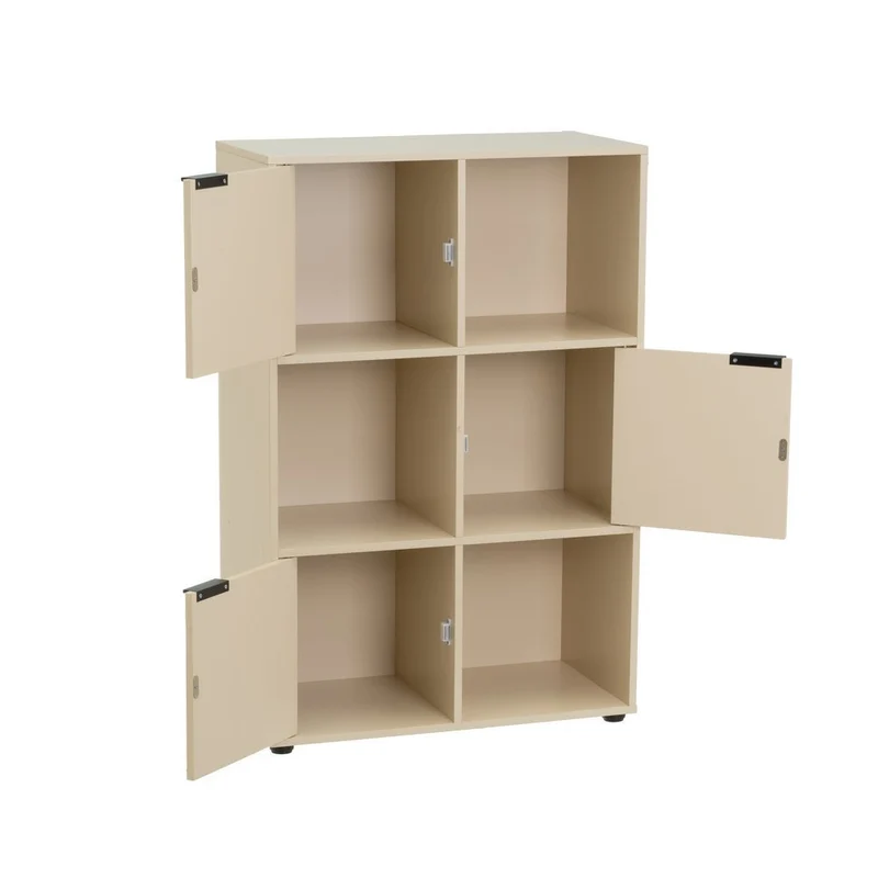 Estantería Mei con 3 puertas beige de 60x29x90 cm en tablero laminado hpl